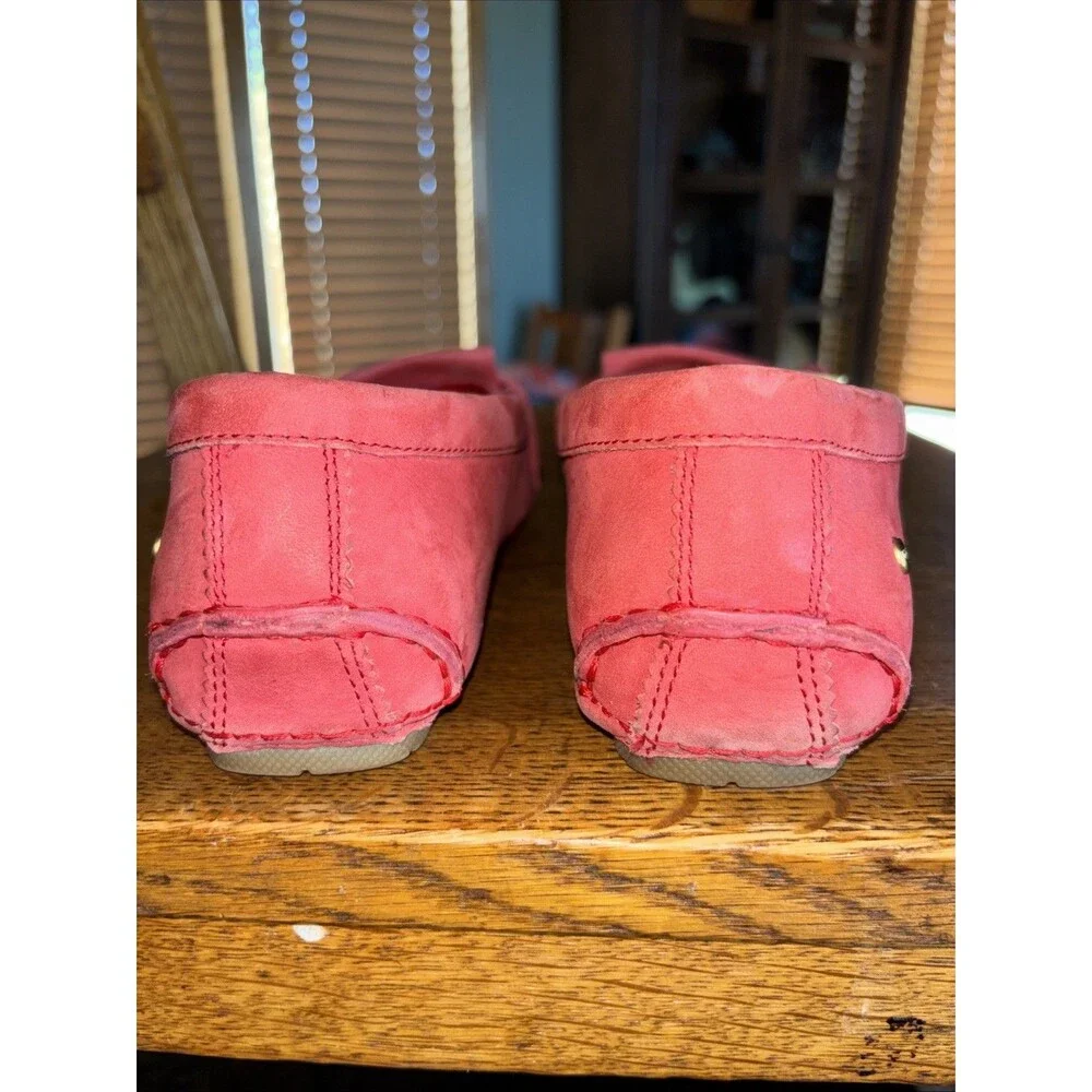 UGG Dempsey Driving Shoes Leather Loafers Red Women Size 8 Slippers Sandals - Picture 5 of 8